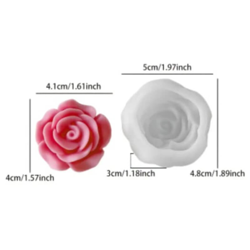 Molde de silicona con diseño de Rosa para uso en Velas, Jabones, chocolate, resina, fondant, yeso.
