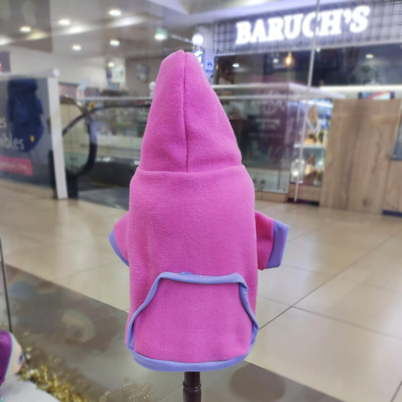 HOODIE ROSADO CON MORADO PARA PERRITOS Y GATITOS UNISEX EN TALLAS M/L