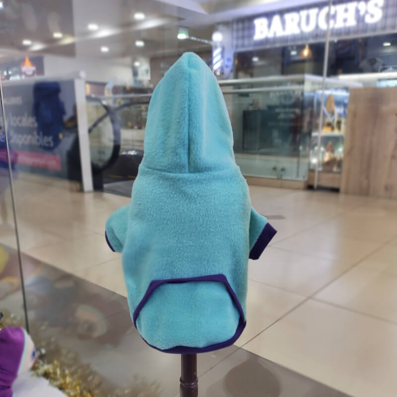 HOODIE MENTA CON MORADO PARA PERRITOS Y GATITOS UNISEX EN TALLAS XS/S