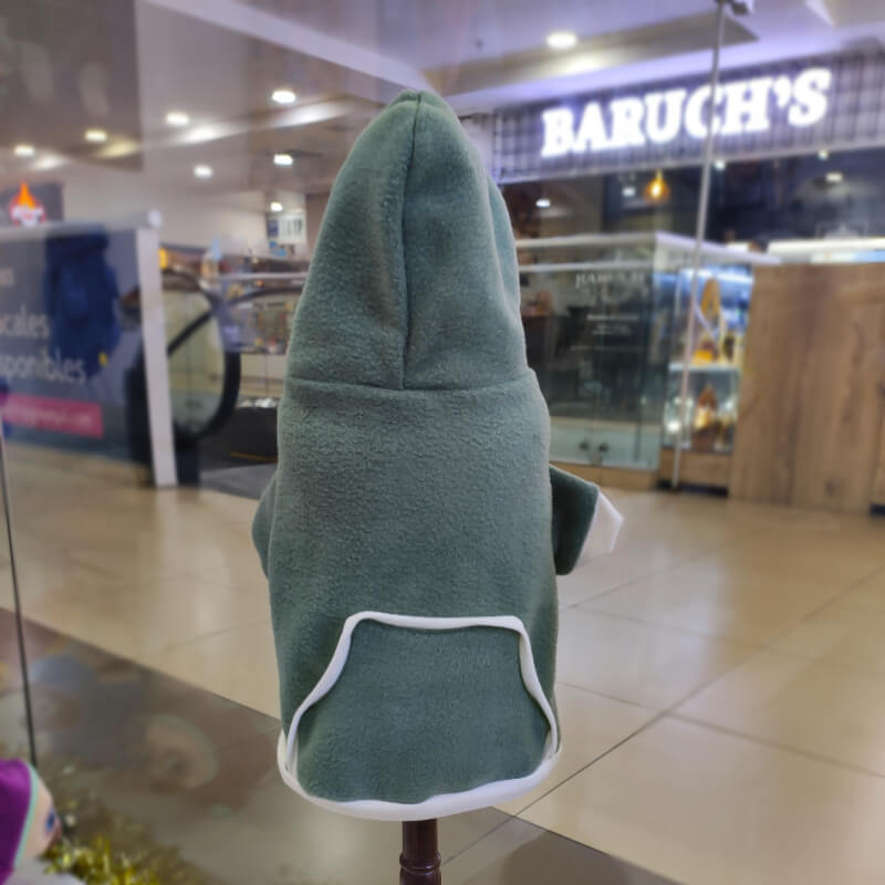 HOODIE VERDE OLIVA CON BEIGE PARA PERRITOS Y GATITOS UNISEX EN TALLAS XS/S