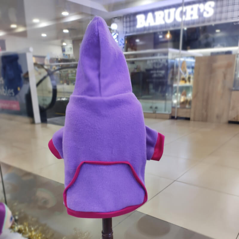 HOODIE LILA CON FUCSIA PARA PERRITOS Y GATITOS UNISEX EN TALLAS XS/S