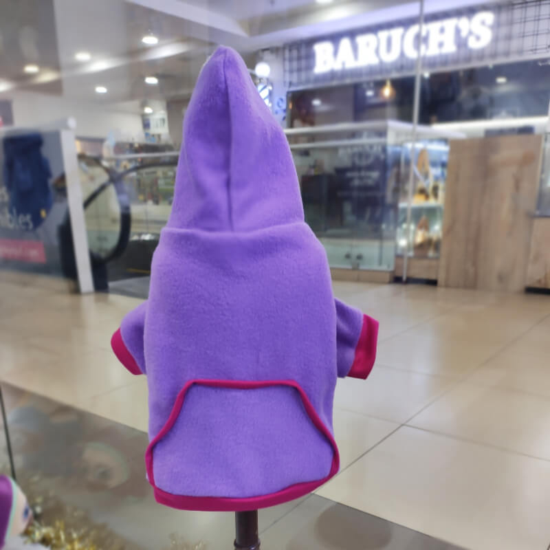HOODIE LILA CON FUCSIA PARA PERRITOS Y GATITOS UNISEX EN TALLAS M/L