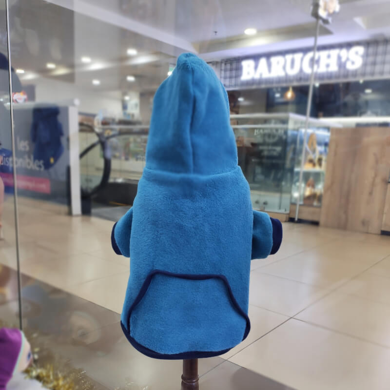 HOODIE TURQUESA CON AZUL MARINO PARA PERRITOS Y GATITOS UNISEX EN TALLAS XXXS/XXS