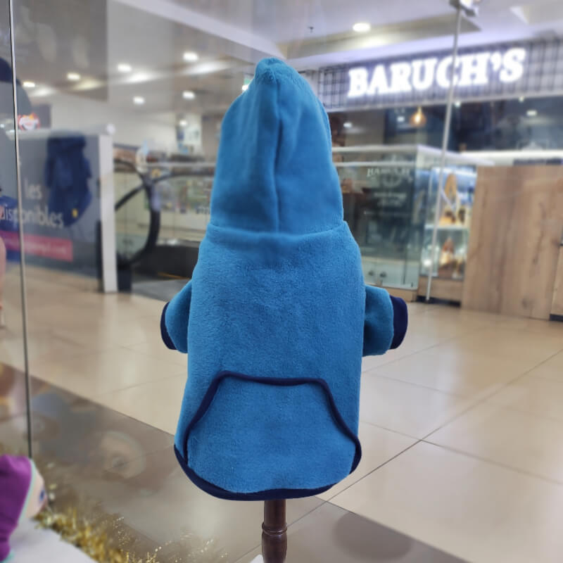HOODIE TURQUESA CON AZUL MARINO PARA PERRITOS Y GATITOS UNISEX EN TALLAS XS/S