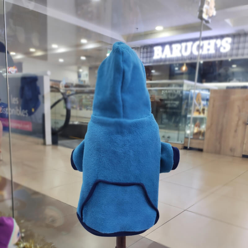 HOODIE TURQUESA CON AZUL MARINO PARA PERRITOS Y GATITOS UNISEX EN TALLAS M/L
