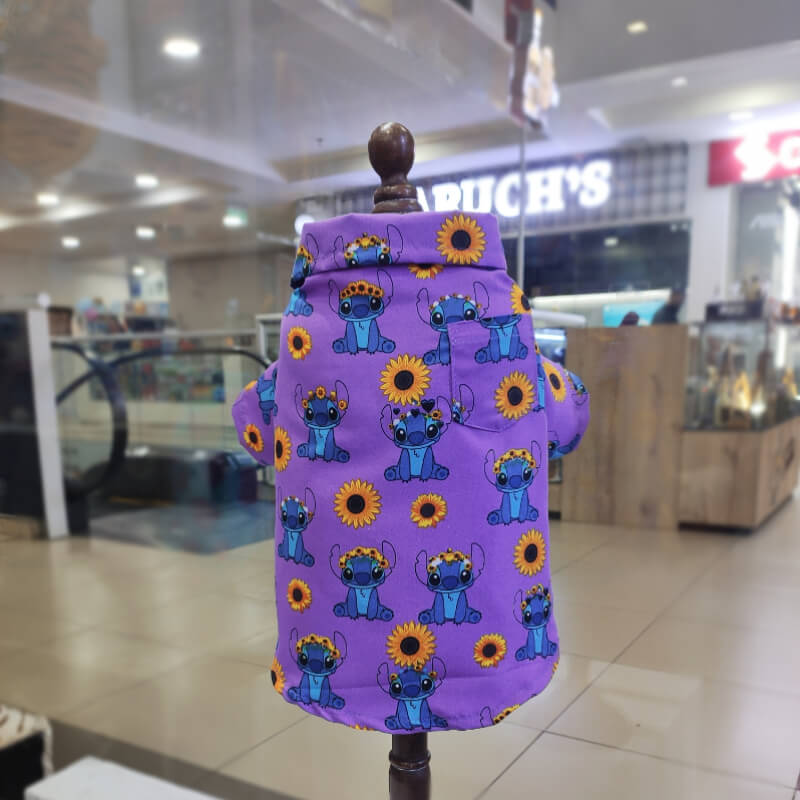 CAMISA DE STITCH MORADA PARA PERRITO Y GATITO M/L