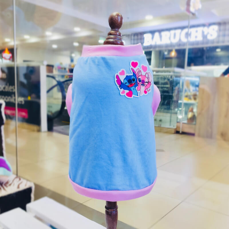 CAMISETA DE STITCH CON ANGEL PARA PERRITO Y GATITO TALLAS XS/S