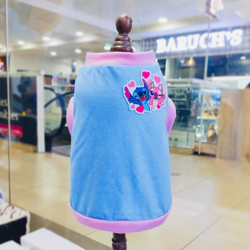 CAMISETA DE STITCH CON ANGEL PARA PERRITO Y GATITO TALLAS M/L