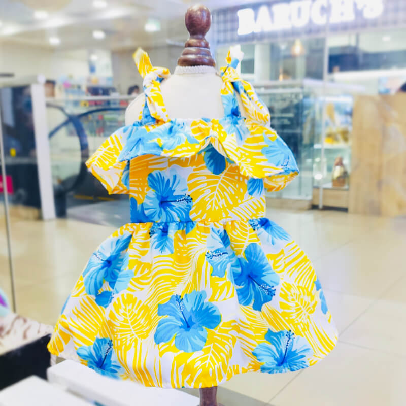 VESTIDO AMARILLO PLAYERO PARA PERRITAS Y GATITAS TALLAS XXXS/XXS