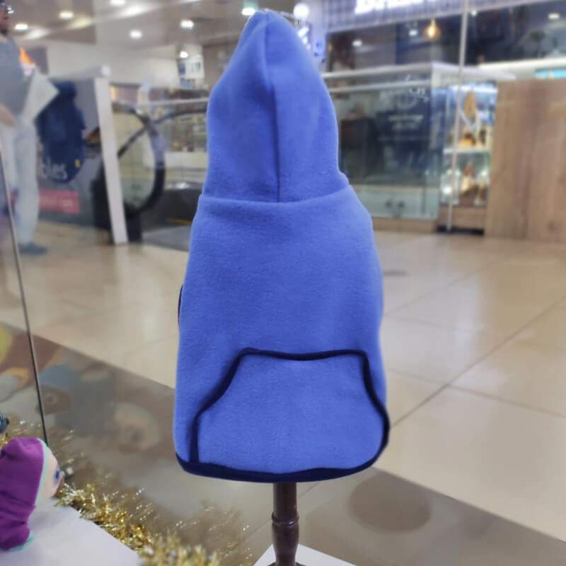 HOODIE AZUL CON FILOS AZUL MARINO PARA PERRITOS Y GATITOS TALLAS M/L