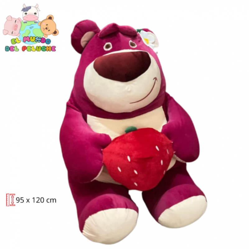 Peluche Oso Lotso #4 | Gigante con Fresa | 95 x 120 cm | El Mundo del Peluche