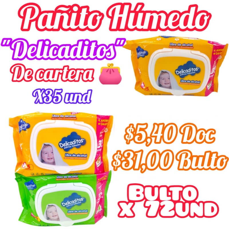 PAÑITOS HUMEDOS DELICADITOS X35 UND
