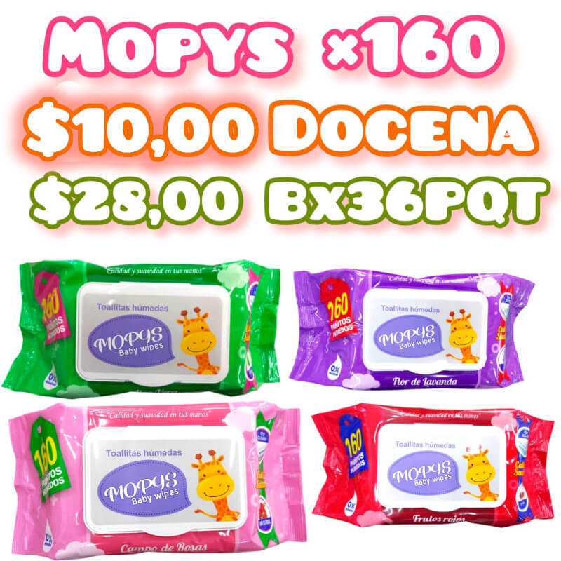 PAÑITO HUMEDO MOPYS X 160