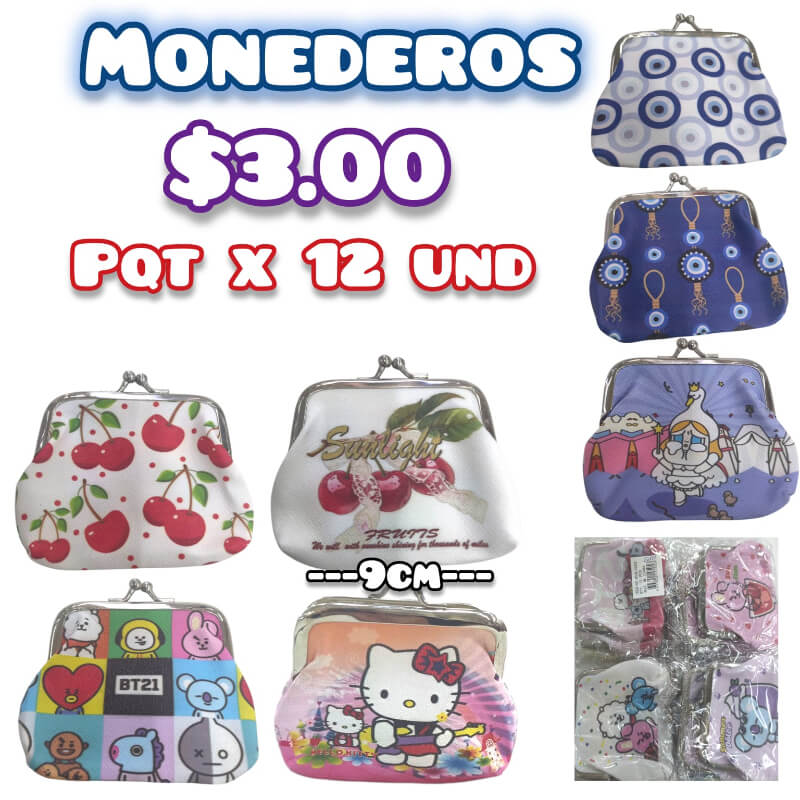 MONEDEROS PQT X 12 UND