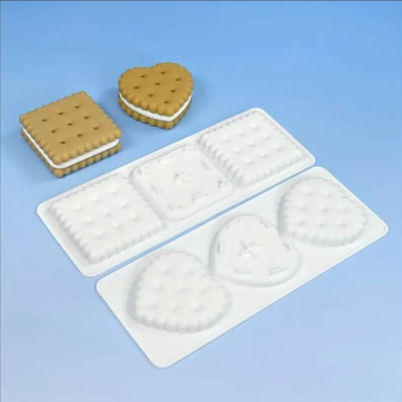 Molde de silicona con diseño de Galletas 2 diseños grandes para uso en Velas, Jabones, resina, alimentos.