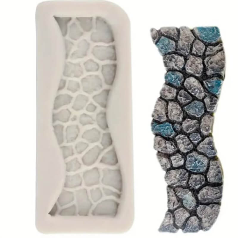 Molde de silicona de Textura Camino de piedra, para uso en yeso, cemento, chocolate, resina, porcelana fria