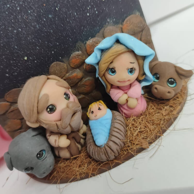 Combo moldes de silicona con diseño de Pesebres Navideños para uso en Porcelana Fría. (precio unitario)