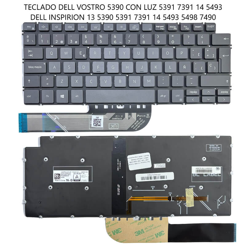 TECLADO DELL VOSTRO 5390 CON LUZ 5391 7391 14 5493 5498 7490 7491 Dell Inspiron 13 5390 5391 7391 14 5493 5498 7490 7491