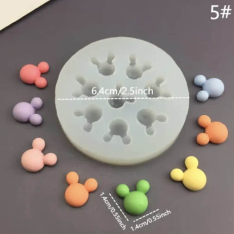 molde de silicona de diseño de Mickey mouse paro uso en resina, porcelana fría, chocolate.