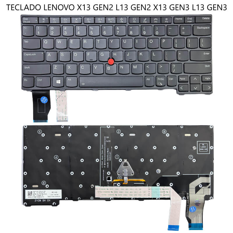 TECLADO LENOVO X13 GEN2 L13 GEN2 X13 GEN3 L13 GEN3 BLACK FRAME