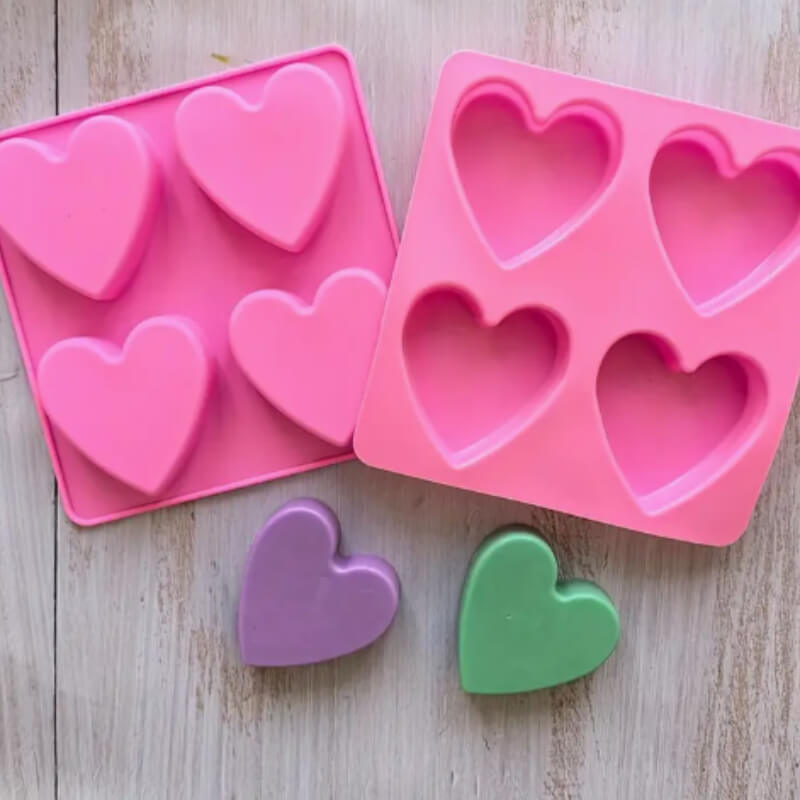 Molde Silicona 3D Corazón x4