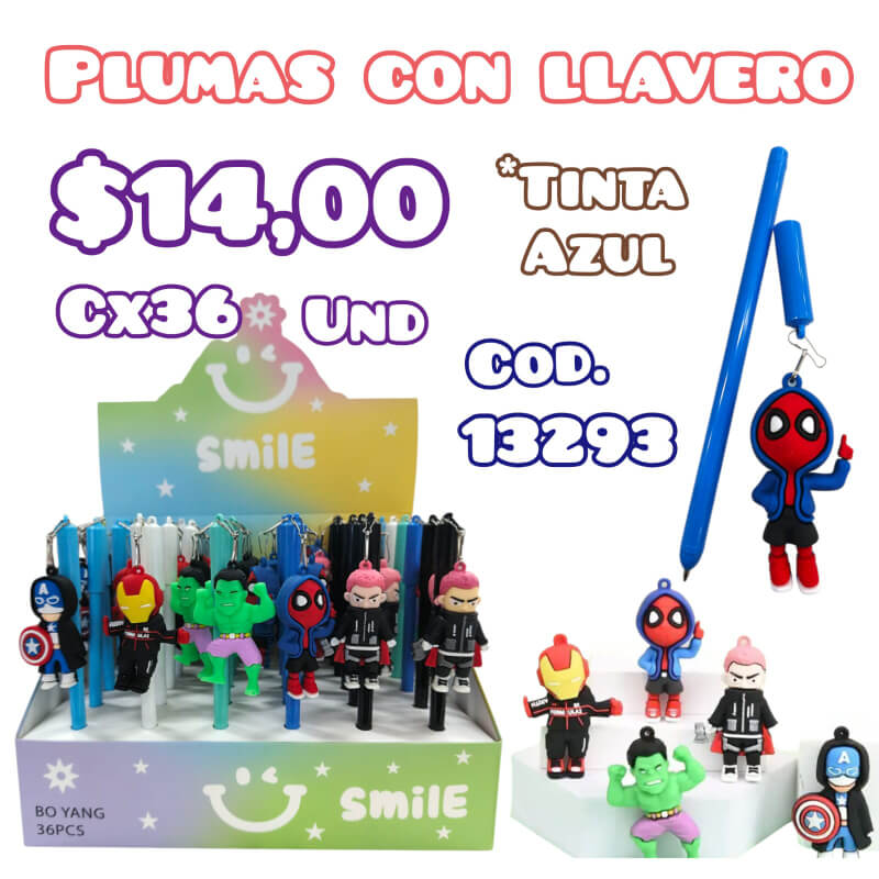 PLUMAS CON LLAVERO