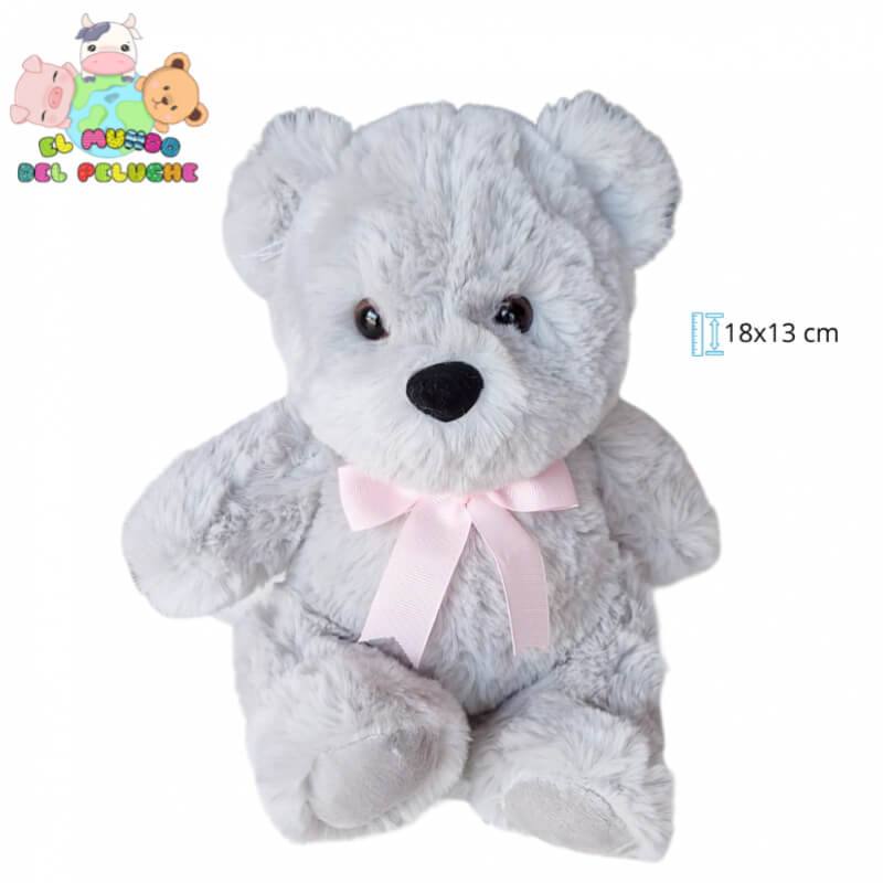 Oso de Peluche | Elías con Moño | 18x13 cm | El Mundo del Peluche