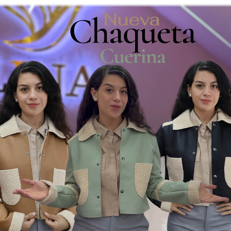 Chaqueta cuerina de con forro de borrego