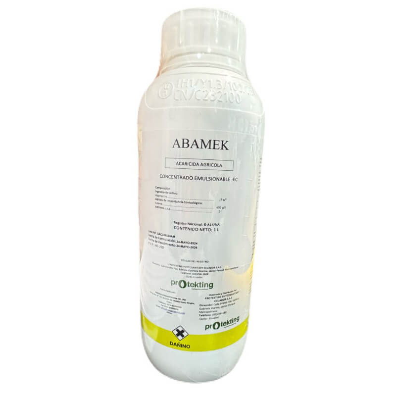 Abamek, Acaricida, Abamectin18g/l. Presentación Litro, Protekting.