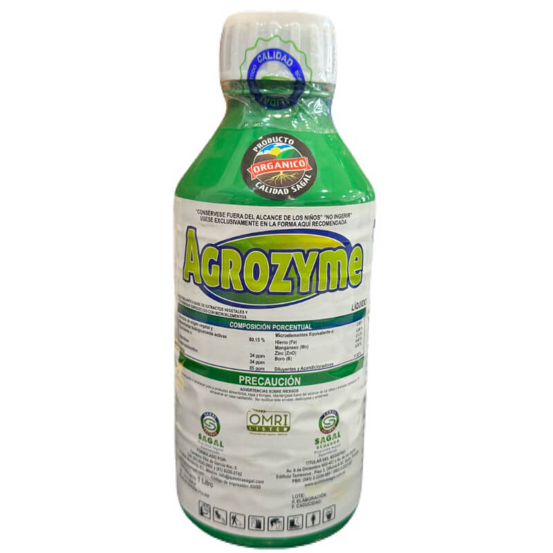 Agrozyme, Bioestimulante Hormonal, Giberelinas, Ac indolacético y Zeatina. Presentación Litro, Sagal