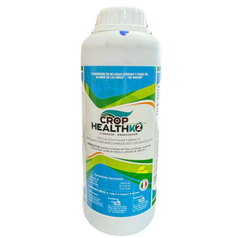Crophealth K2, Foliar, Nitrógeno, Potasio y Aminoácidos. Presentación Litro, Sagal.