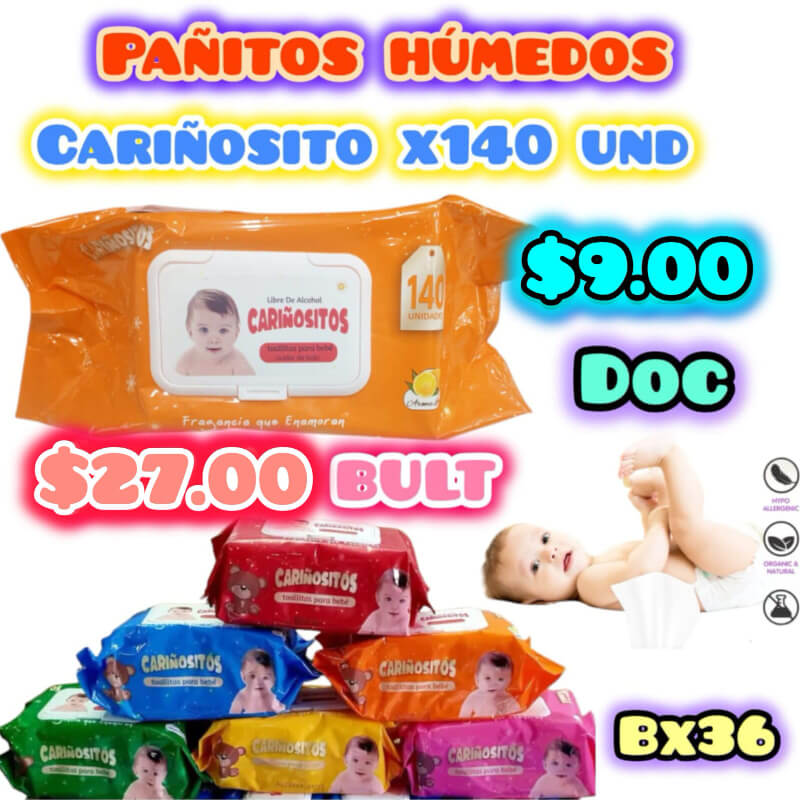 Pañitos Húmedos CARIÑOSITOS X140 UND