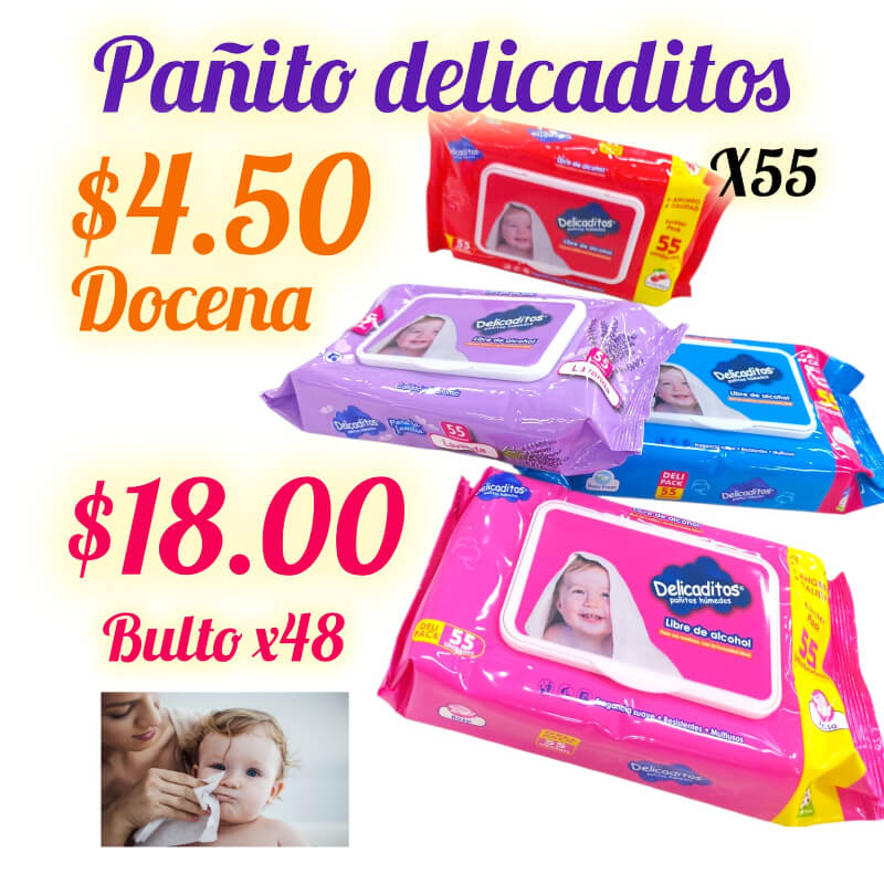 Pañitos Húmedos DELICADITOS X55 UND