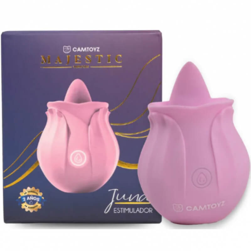 Vibrador Majestic Con Lengua Juna Rosa Pálido