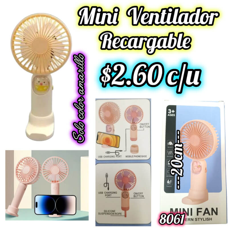 MINI VENTILADOR RECARGABLE