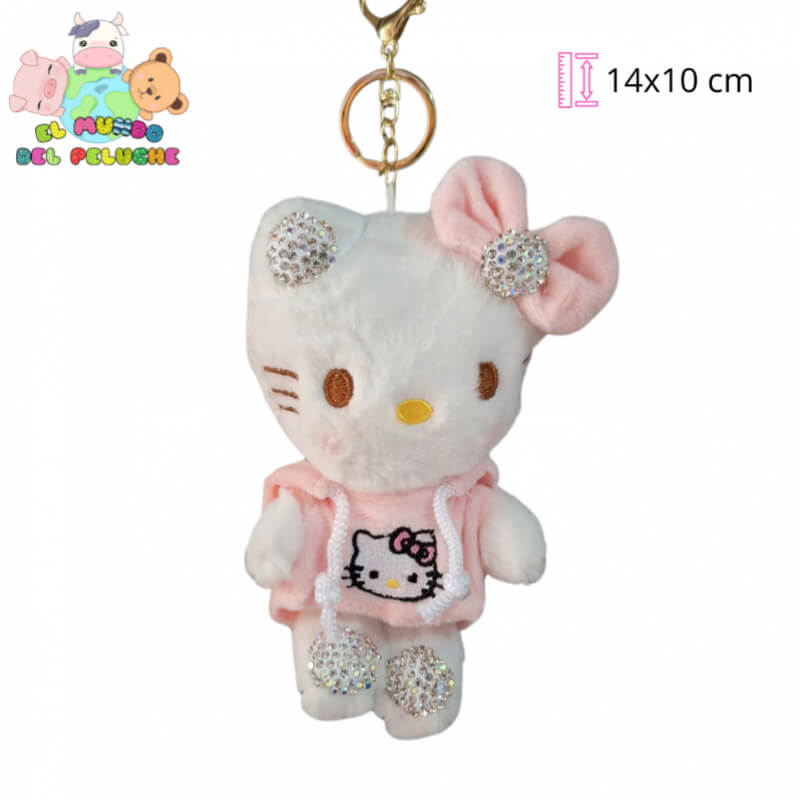 Llavero de Peluche Kitty, My Melody, Kuromi y Cinnamoroll con Sudadera | 14x10 cm | El Mundo del Peluche