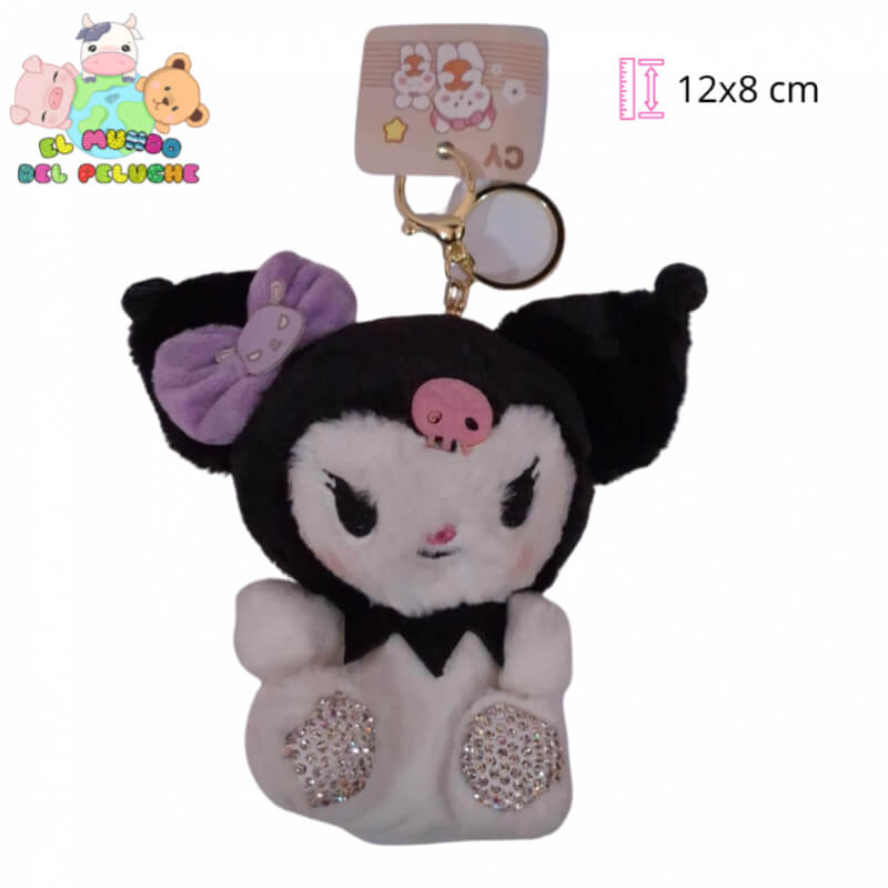 Llavero de Peluche Kuromi, My Melody y Cinnamoroll con Pies de Diamante | 12x8 cm | El Mundo del Peluche
