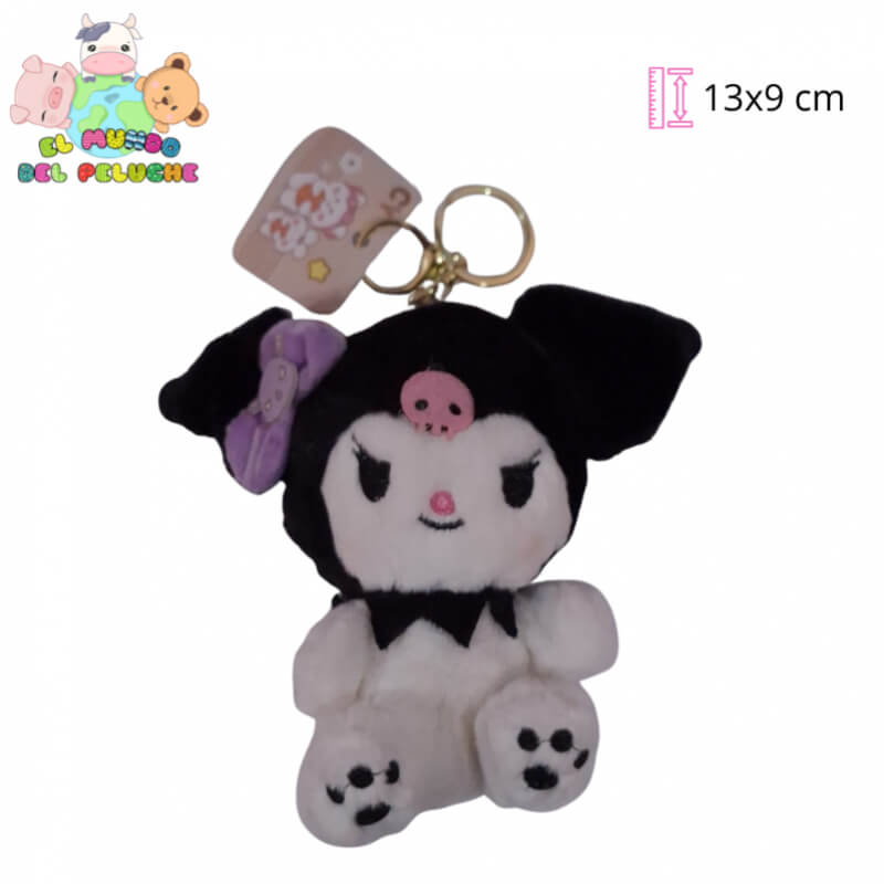 Llavero de Peluche Kuromi, My Melody y Cinnamoroll con Huellitas | 13x9 cm | El Mundo del Peluche