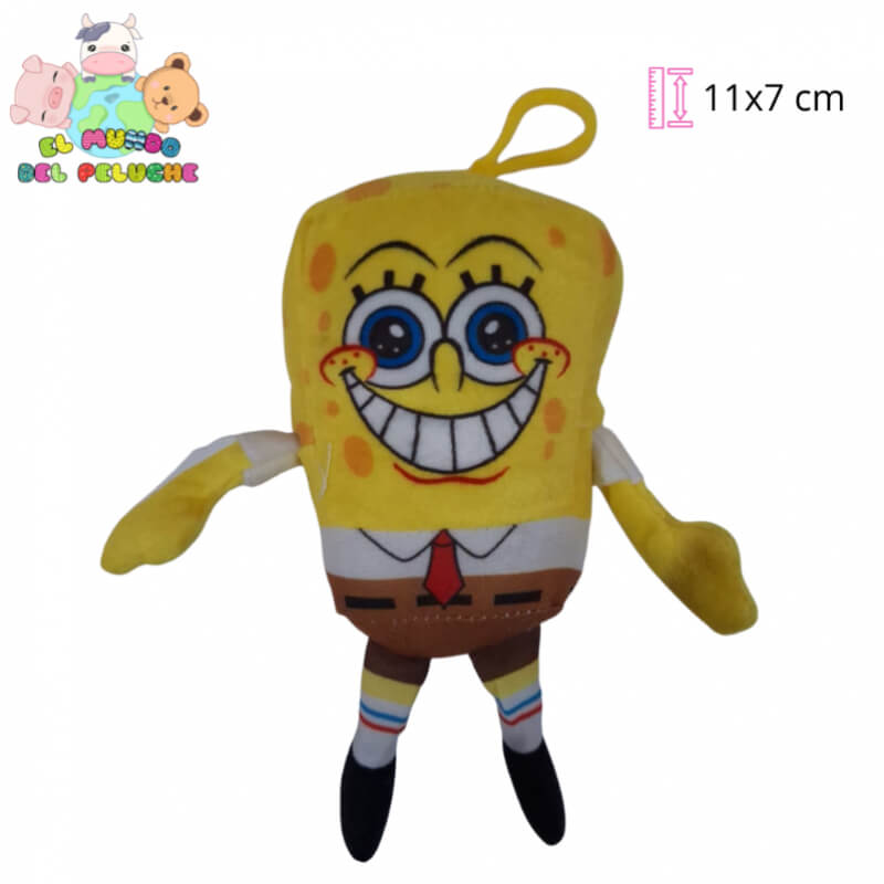 Llavero de Peluche Bob Esponja y Patricio Estrella con Argolla de Plástico | Edición Marina | 11x7 cm | El Mundo del Peluche