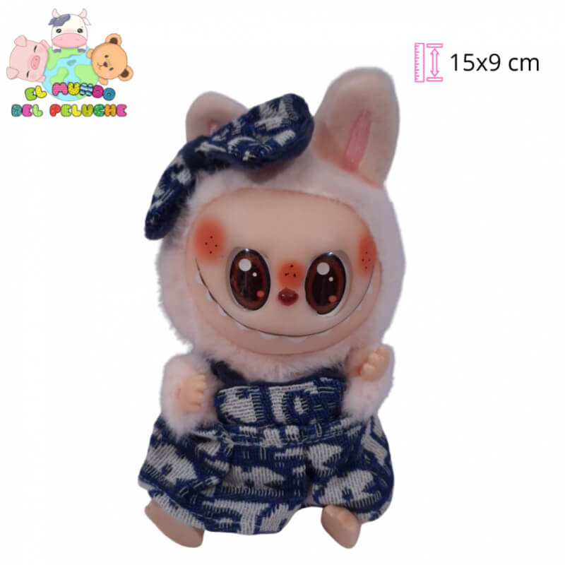 Llavero de Peluche Labubu con Moño y Vestido | Edición Fashion | 15x9 cm | El Mundo del Peluche