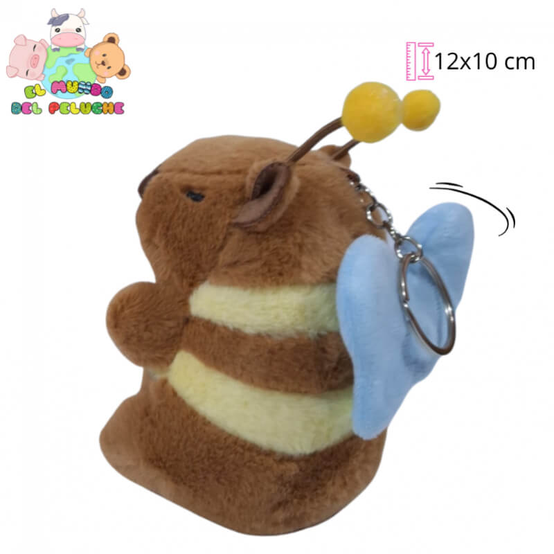 Llavero de Peluche Capibara Abeja | 12x10 cm | El Mundo del Peluche