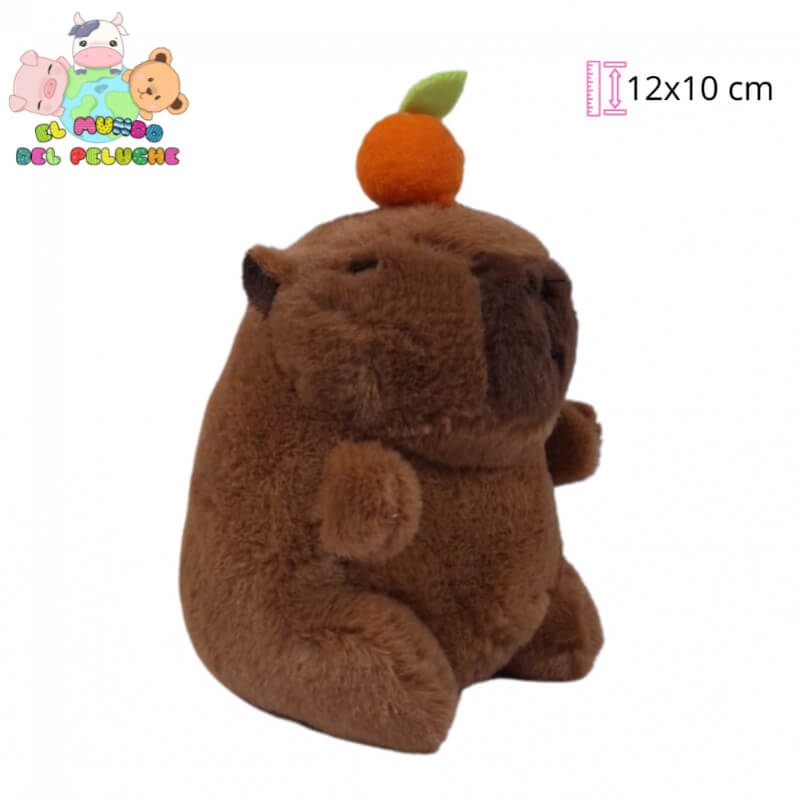 Llavero de Peluche Capibara con Naranja | 12x10 cm | El Mundo del Peluche