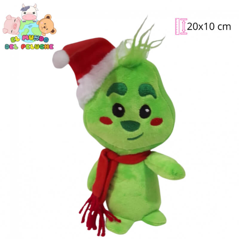 Peluche Grinch #0 con Gorro Navideño y Bufanda Roja | 20x10 cm | El Mundo del Peluche
