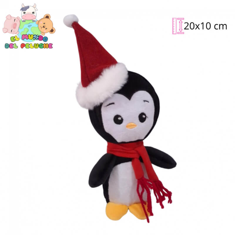 Peluche Pingüino #0 con Gorro y Bufanda Navideña | 20x10 cm | El Mundo del Peluche