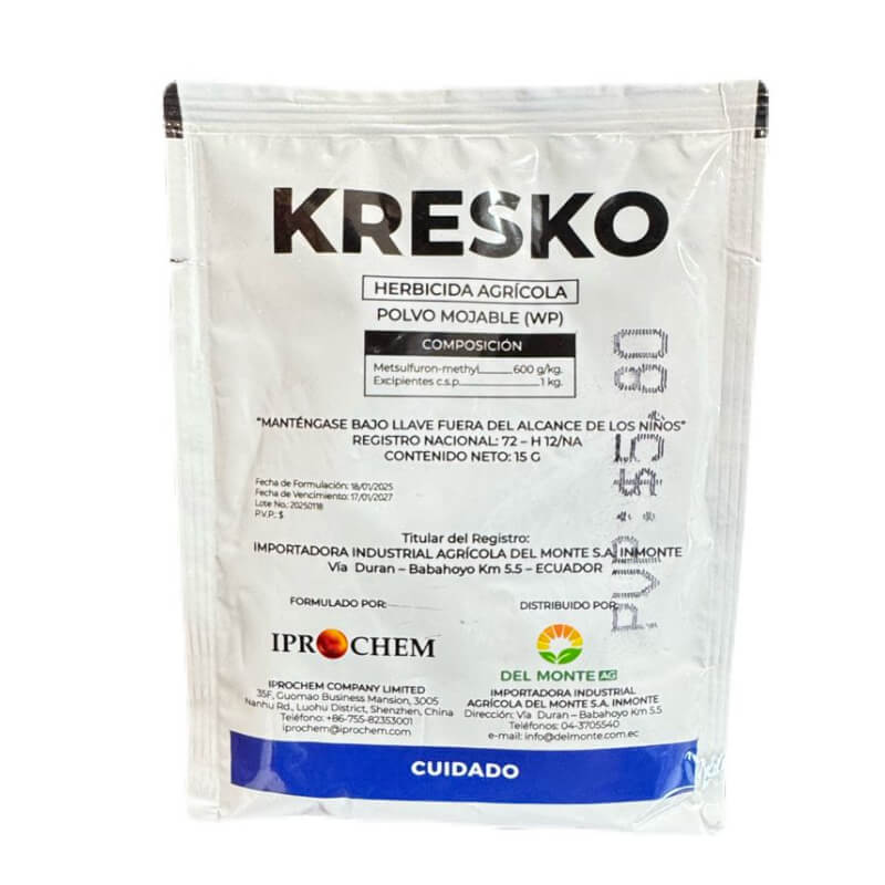 Kresko, Herbicida Polvo Mojable, Metsulfuron-methyl. Del Monte AG