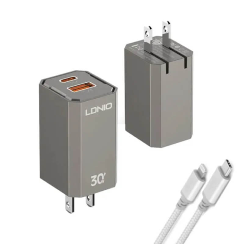 Cargador LDNIO A2527C Tipo C - Lightning 2 Puertos Carga Rápida