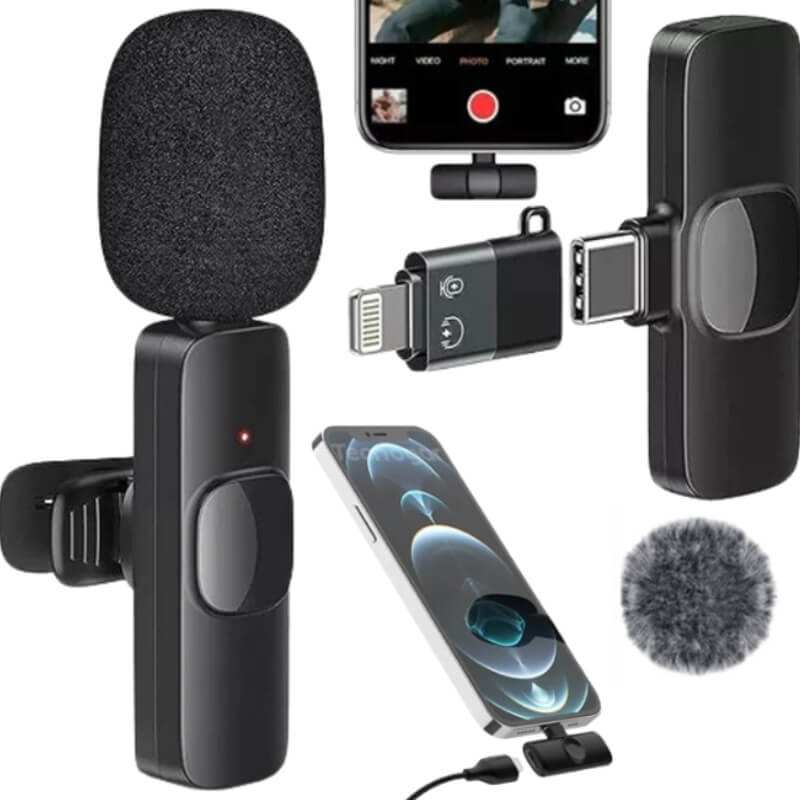Micrófono Inalámbrico K9 Bluetooth Tipo C - Lightning Audio Profesional