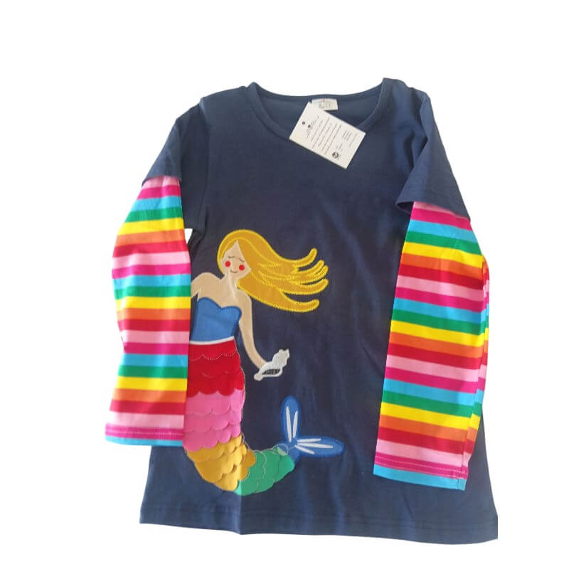 Playera Larga Niña Sirena - Diseño Encantador