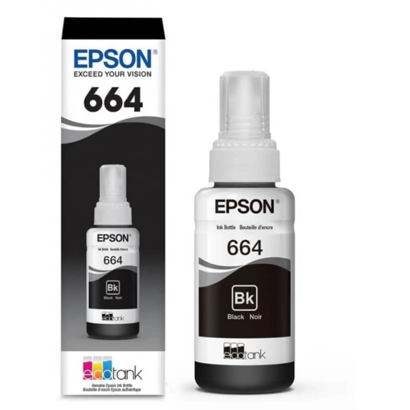 Tinta Epson 664 Negra Compatible AAA Epson 664 Negra 70ML EcoTank Alto Rendimiento