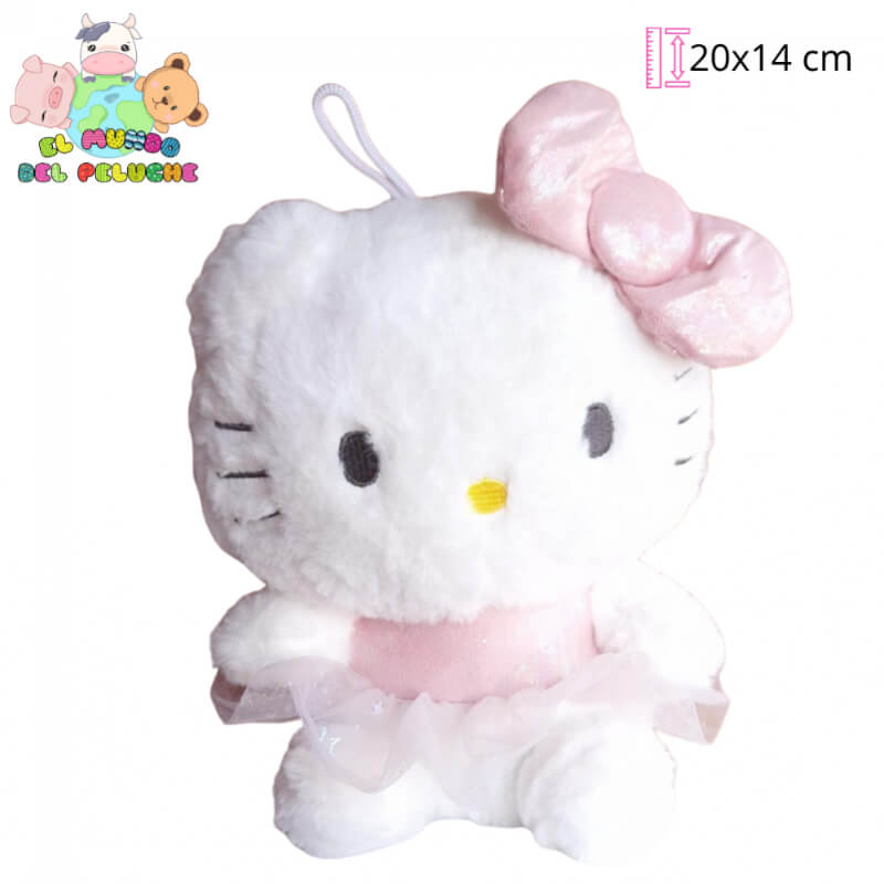 Peluche Kitty Clásica Rosa | 25x14 cm | El Mundo del Peluche